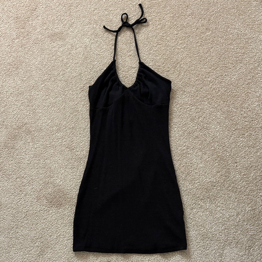 Garage Black Halter Mini Dress